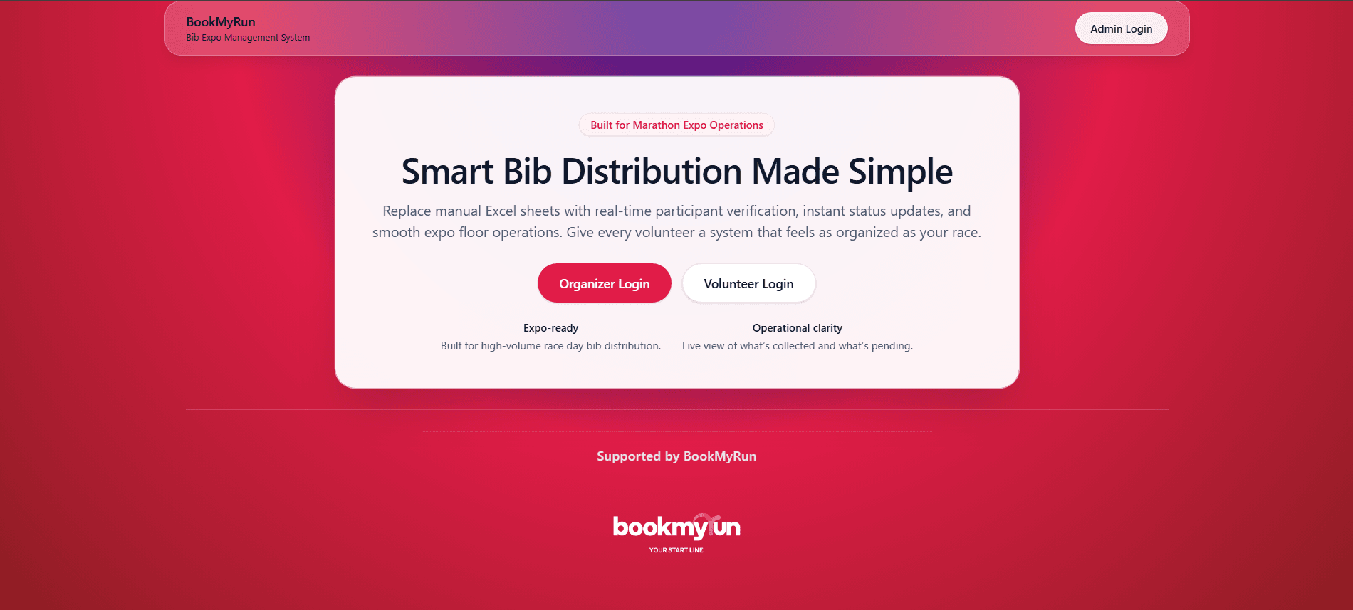 Event Registration & Check-In Platform dashboard